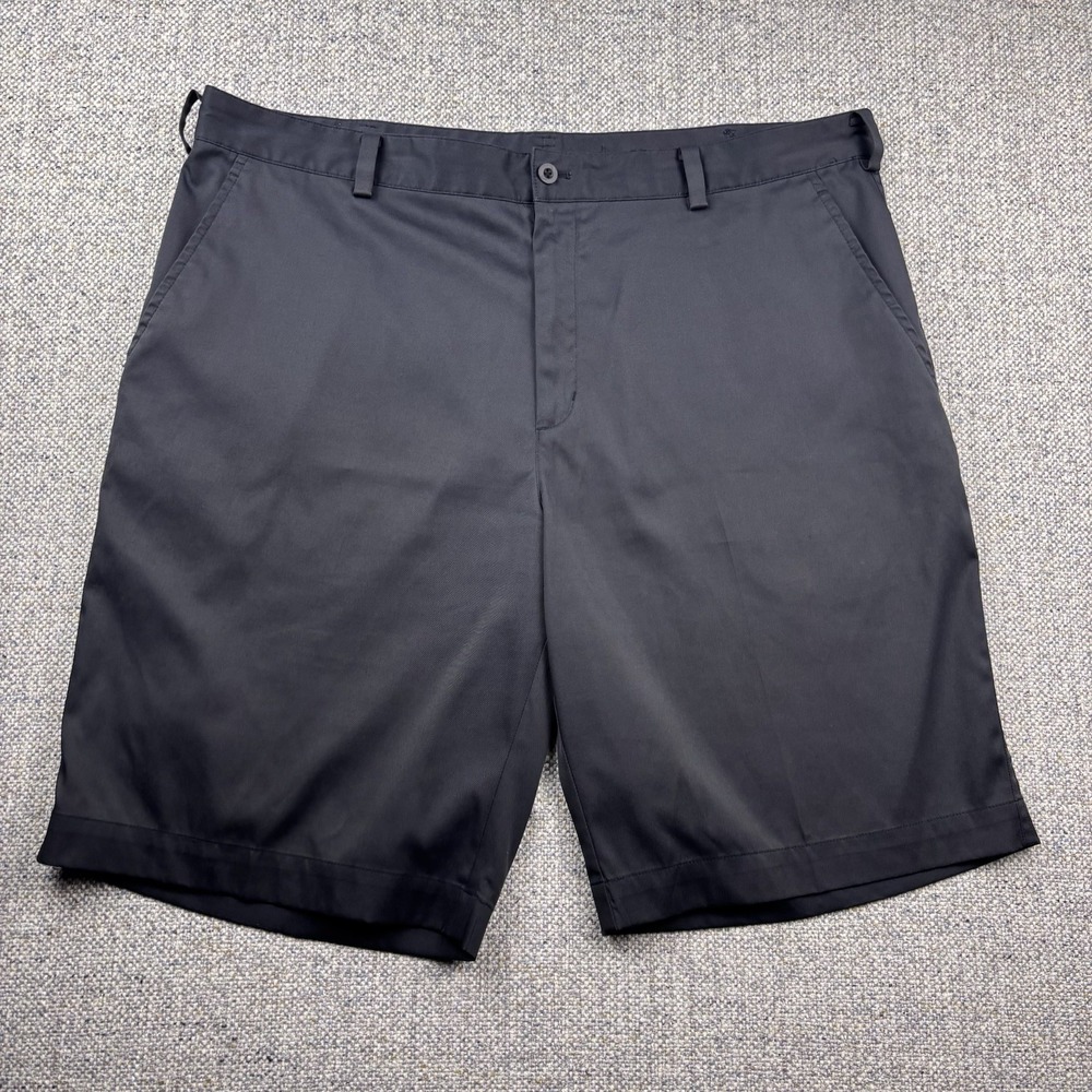 Nike Flat Front Stretch Golf Shorts Mens 38 dri-fit poly stretch Black Chino